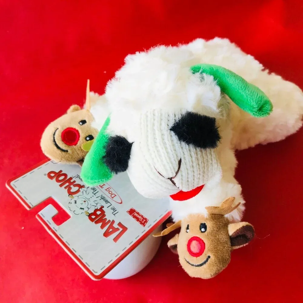 Multipet Plush Dog Toy, Christmas Holiday Lambchop